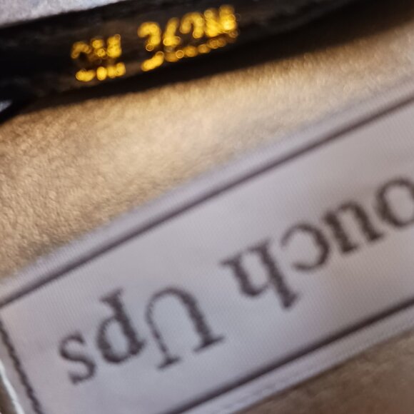 NWOT Touch Ups Black Satin  Crystal Rhinestone Embellished Heels Size 9M - Picture 11 of 12